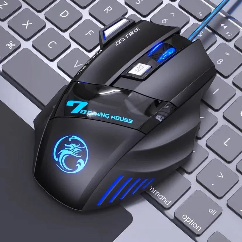 Mouse gamer para jogo computador 3200dpi com LED laser X7 USB Botões Profissional