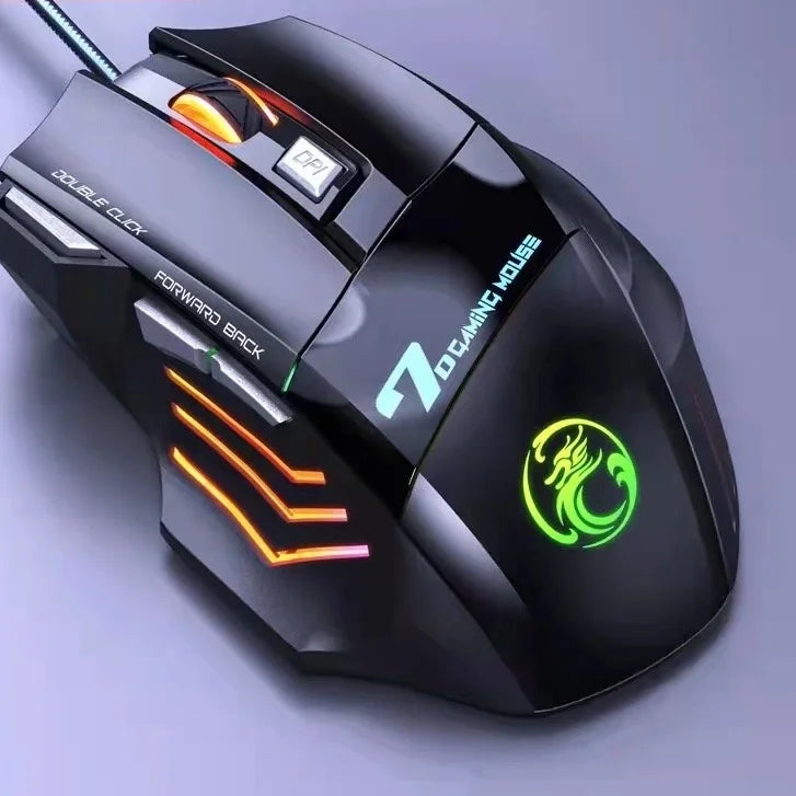 Mouse Gamer Laser X7 3200dpi Original KAPBOM  Led Usb 7 Botões Profissional KA-617