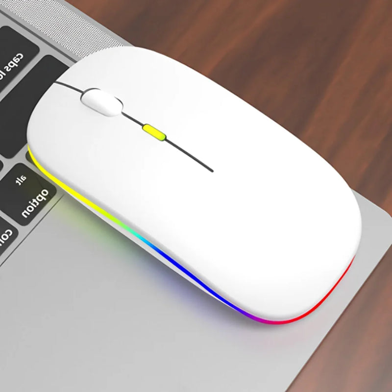 Mouse Sem Fio Wireless Com Bateria Interna Recarregavel 2,4 Ghz Led RGB Home Office