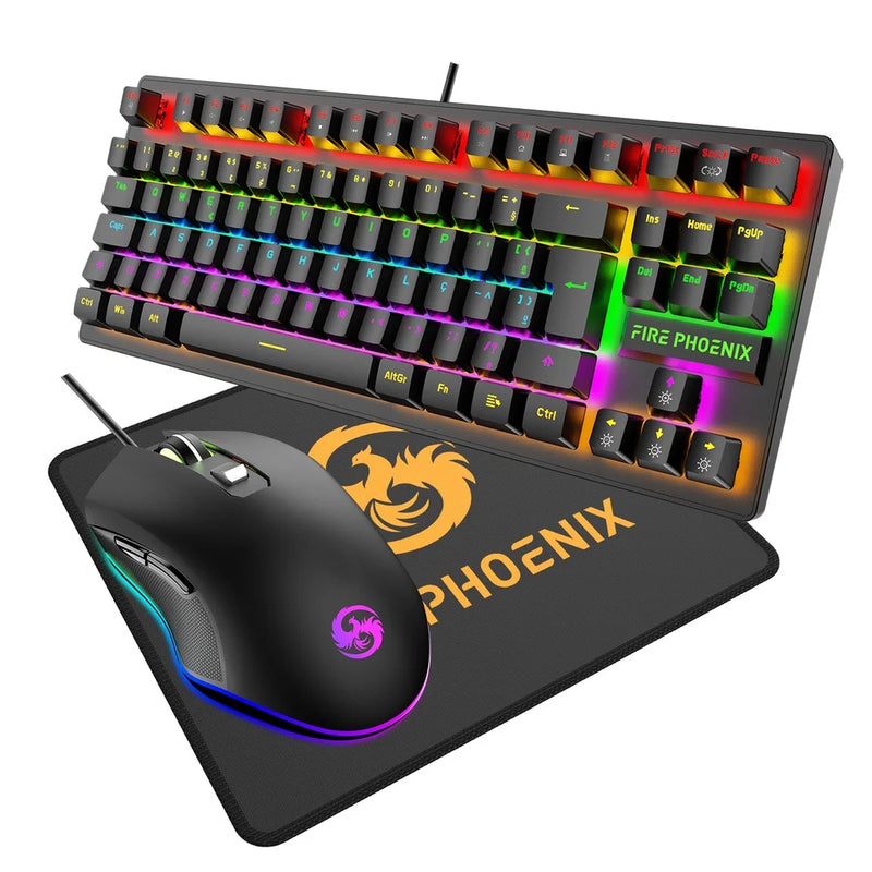 Abnt2 Gamer Rgb Switch Azul Be-k1 Mechanical Mouse Keyboard Kit